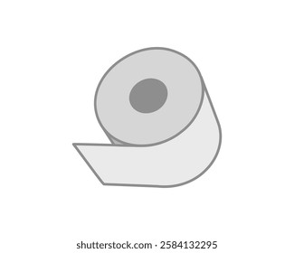 Toilet paper roll or tube icon design, template for wc. Bathroom hygiene icons, kitchen cleaning towel. Blank soft scroll product.