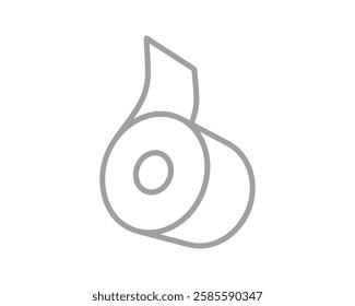 Toilet paper roll or tube icon design, template for wc. Bathroom hygiene icons, kitchen cleaning towel. Blank soft scroll product.