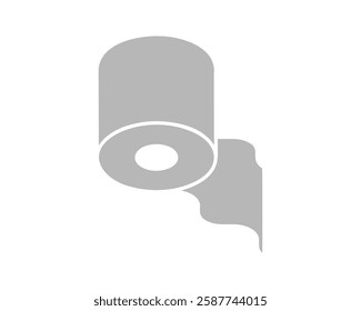 Toilet paper roll or tube icon design, template for wc. Bathroom hygiene icons, kitchen cleaning towel. Blank soft scroll product.