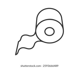 Toilet paper roll or tube icon design, template for wc. Bathroom hygiene icons, kitchen cleaning towel. Blank soft scroll product.