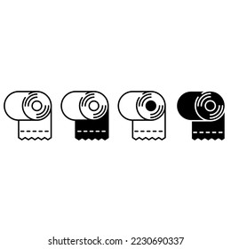 Toilet paper roll vector icon. towel flat line illustration sign. Hygiene symbol. wc logo.