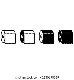 Toilet paper roll vector icon. towel flat line illustration sign. Hygiene symbol. wc logo.