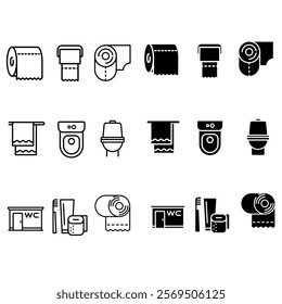 Toilet paper roll vector icon. towel flat line illustration sign. Hygiene symbol. wc logo.