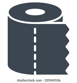 Toilet Paper Roll vector icon. Style is flat symbol, smooth blue color, rounded angles, white background.