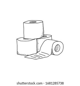 Toilet Paper Roll - Vector Sketch