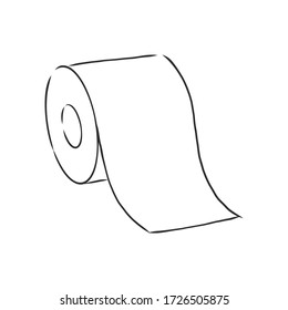 Toilet Paper Roll. Toilet Paper Vector Sketch Illustration