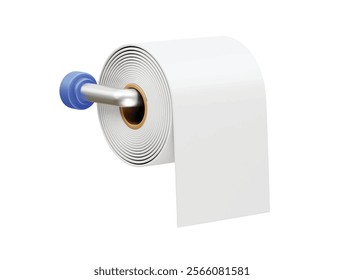 Toilet paper roll vector towel tissue icon illustration 3d rendering