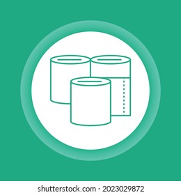 Toilet paper rolls color button icon. Daily hygiene product. Pictogram for web page, mobile app, promo.