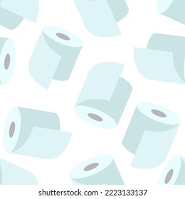 Toilet paper rolls seamless pattern on a white background. Vector illustration 