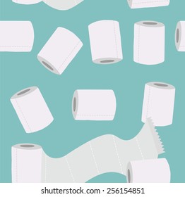 Toilet paper seamless pattern.