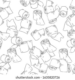 Toilet paper seamless pattern. Hygiene theme vector background