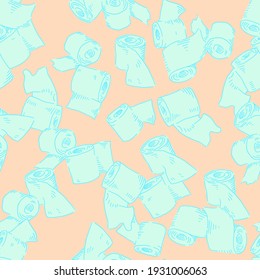 Toilet paper seamless pattern. Hygiene theme vector background