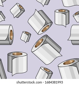 toilet paper seamless pattern on the grey background 