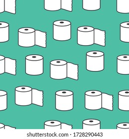 Toilet paper seamless pattern. Quarantine life vector ilustration.