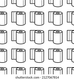 Toilet paper seamless pattern vector illustration.
