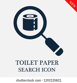 Toilet paper search icon. Editable Toilet paper search icon for web or mobile.