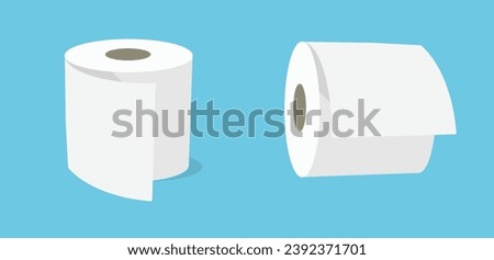 Toilet paper set. Paper roll. Vector illustration