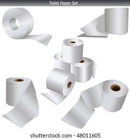 Toilet Paper set vector