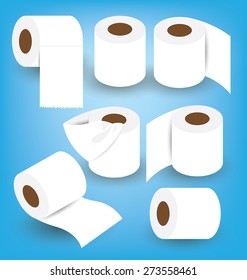 Toilet paper set vector illustration