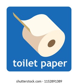 Toilet paper sign icon for web and print