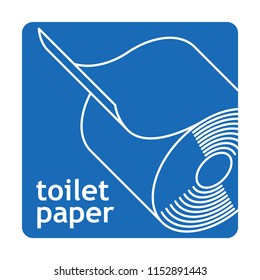 Toilet paper sign icon for web and print