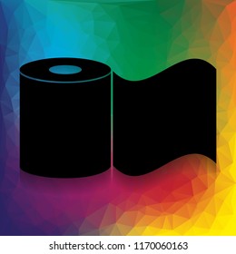 Toilet Paper sign. Vector. Flat style black icon on white.