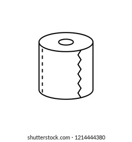 Toilet Paper sign. Vector. Flat style black icon on white. Premium quality graphic design elements. Modern sign, linear outline pictogram, simple thin line icon