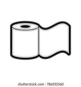 Toilet Paper sign. Vector. Flat style black icon on white.