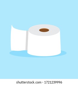 Toilet Paper In A Simple Flat Style. Buying During A Pandemic. For Your Design.