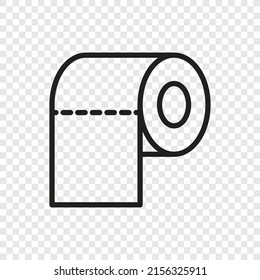 Toilet paper simple icon vector. Flat design. Transparent grid.