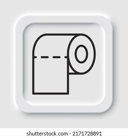 Toilet paper simple icon vector. Flat design. Neumorphism design.ai