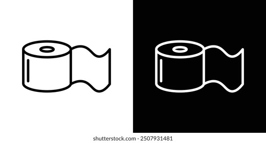 Toilettenpapier dünne Linie Vektor Symbol Set.