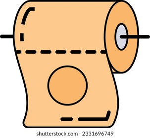 Toilet Paper vector color design, Housekeeping symbol, Office caretaker sign, porter or cleanser equipment stock illustration, Eco friendly sanitary tissue roll concept