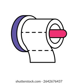 Toilet Paper Vector Filled outline illustration style icon. EPS 10 file 