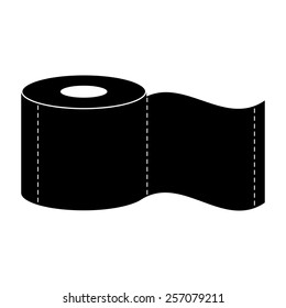 Toilet paper vector icon - black illustration