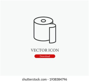 Toilet paper vector icon.  Editable stroke. Linear style sign for use on web design and mobile apps, logo. Symbol illustration. Pixel vector graphics - Vector