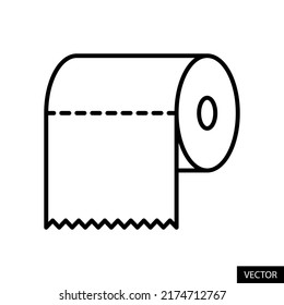 Toilet paper vector icon in line style design for website, app, UI, isolated on white background. Editable stroke. EPS 10 vector illustration.