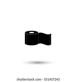 Toilet paper vector icon with round  shadow