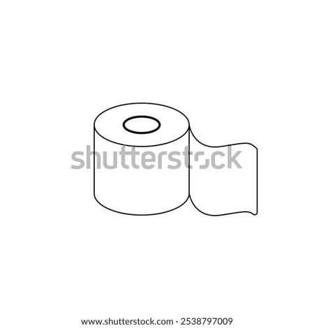 Toilet paper vector icon. White toilet paper. Outline of toilet paper. Hygiene. Bathroom hygiene. Human hygiene.
