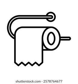 Toilet paper Vector Line Icon Design