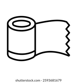 Toilet paper Vector Line Icon Design