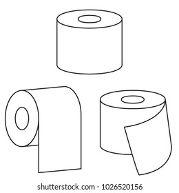 Toilet paper. Vector set 