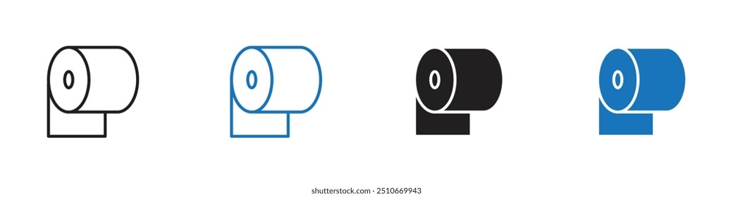 Toilet paper Vector set outline