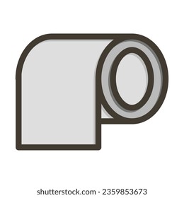 Toilet Paper Vector Thick Line Filled Colors Icon For Personal And Commercial Use.

