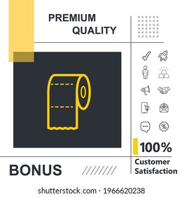 Toilet paper vector thin line icon with modern background