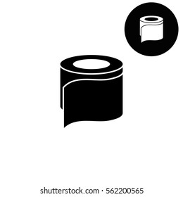 toilet paper  - white vector icon