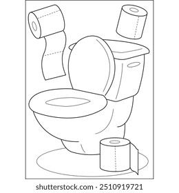 toilet personal hygiene coloring book page for kids and adults creative coloring mindful relaxation activity