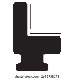 toilet pixel icon, 8-bit. Vector illustration on a white background.