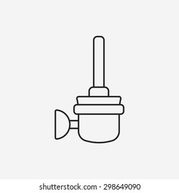 Toilet plunger and brush line icon