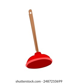 toilet plunger cartoon. plumber sink, tool drain, repair pipe toilet plunger sign. isolated symbol vector illustration